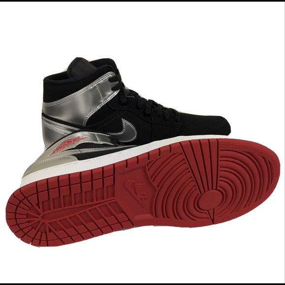 Nike Air Jordan 1 Retro Mid Gym Red Silver 10.5 - Picture 7 of 7